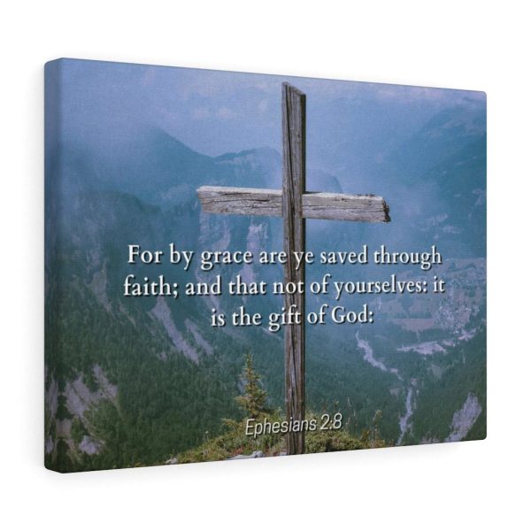 Scripture Canvas Saved Through Faith Ephesians 2:8 Christian Bible Verse Meaningful Framed Prints, Canvas Paintings - Image 3