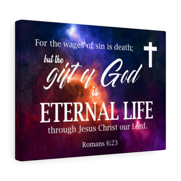 Scripture Canvas Gift of God is Eternal Life Romans 6:23 Christian Bible Verse Meaningful Framed Prints, Canvas Paintings - Image 4