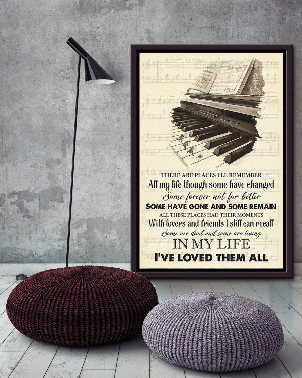 In My Life Lyrics Piano For The Beatles Fan Pianist Framed Matte Canvas Framed Prints, Canvas Paintings - Image 3