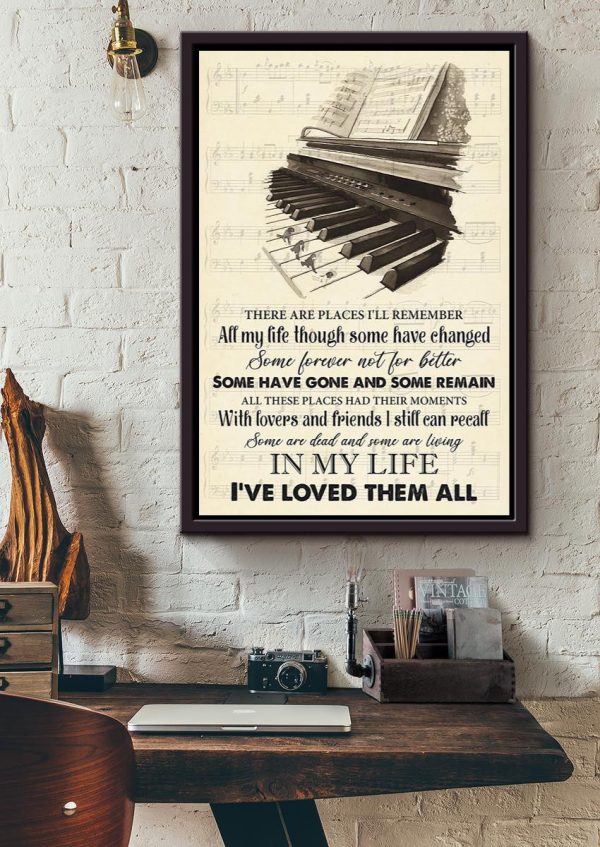 In My Life Lyrics Piano For The Beatles Fan Pianist Framed Matte Canvas Framed Prints, Canvas Paintings - Image 4