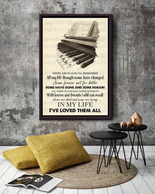 In My Life Lyrics Piano For The Beatles Fan Pianist Framed Matte Canvas Framed Prints, Canvas Paintings - Image 2