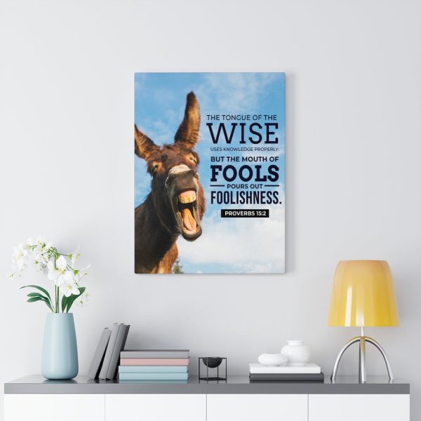 Scripture Canvas Grievous Words Donkey Proverbs 15:2 Christian Bible Verse Meaningful Framed Prints, Canvas Paintings - Image 4