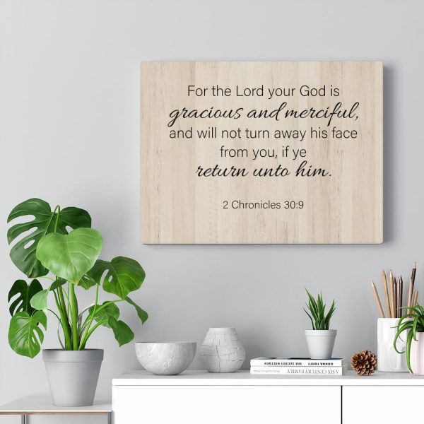 Bible Verse Canvas Gracious and Merciful 2 Chronicles 30:9 Christian Framed Prints, Canvas Paintings - Image 4