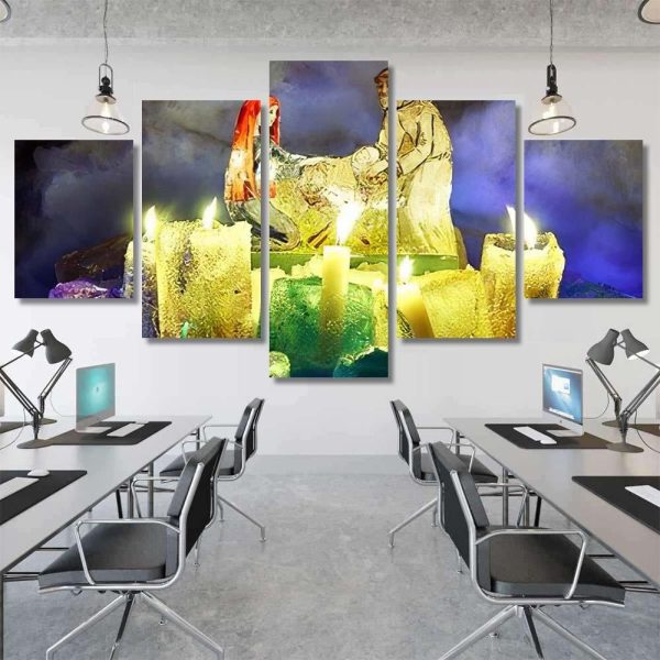 Burth Jesus Installation Inside Snow Igloo Jesus Christian Premium Multi Canvas Prints, Multi Piece Panel Canvas Luxury Gallery Wall Fine Art Print - Image 7