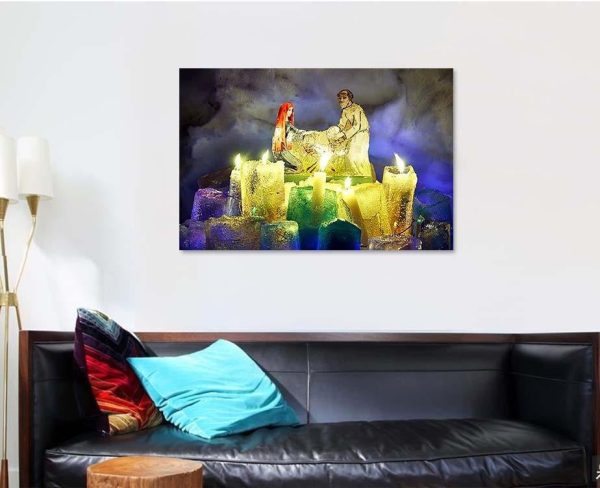 Burth Jesus Installation Inside Snow Igloo Jesus Christian Premium Multi Canvas Prints, Multi Piece Panel Canvas Luxury Gallery Wall Fine Art Print - Image 4