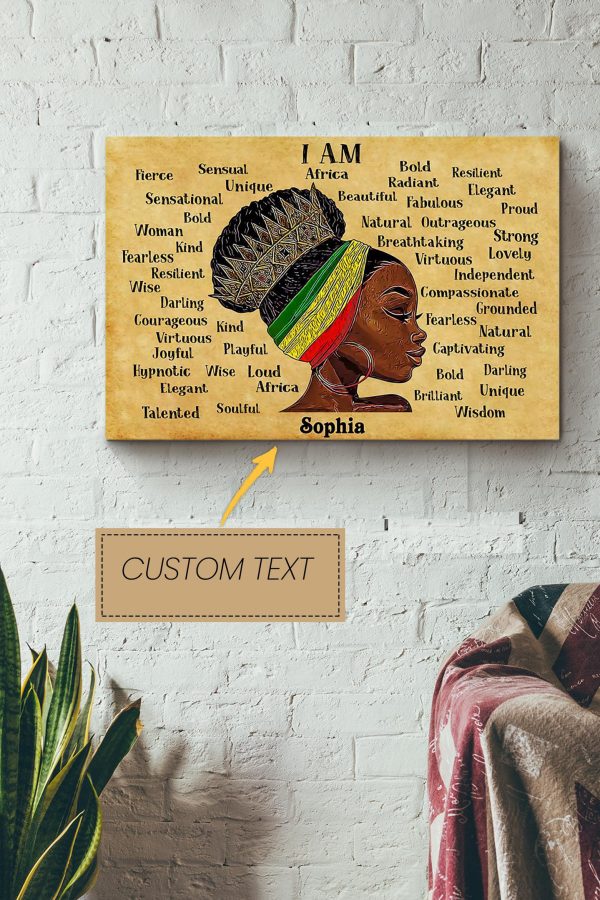 Afro Girl Personalized Canvas Women Gift For Black Woman African Woman Canvas Gallery Painting Wrapped Canvas Framed Prints, Canvas Paintings - Image 3