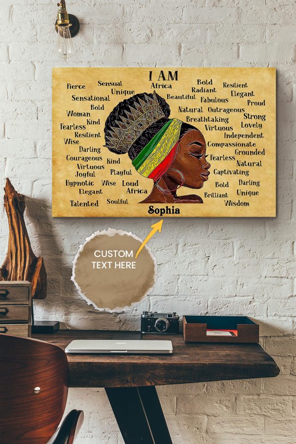 Afro Girl Personalized Canvas Women Gift For Black Woman African Woman Canvas Gallery Painting Wrapped Canvas Framed Prints, Canvas Paintings - Image 2