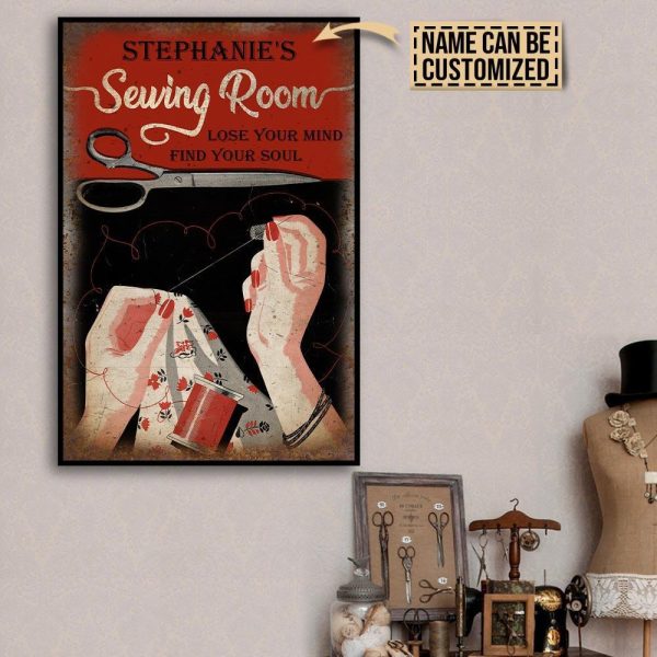 here Gifts Personalized Sewing Room Lose Your Mind Canvas Home Decor - Image 2