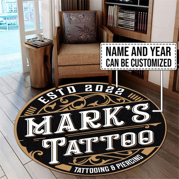 Personalized Tattoo Studio Round Mat - Image 3