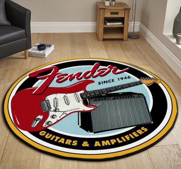 Guitar Round Mat Round Floor Mat Room Rugs Carpet Outdoor Rug Washable Rugs - Image 3