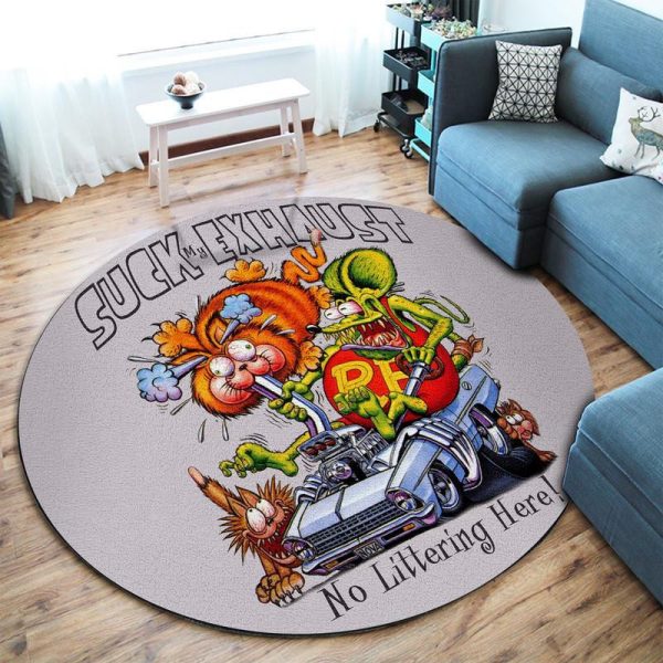 Rat Fink Garage Round Mat Round Floor Mat Room Rugs Carpet Outdoor Rug Washable Rugs - Image 2