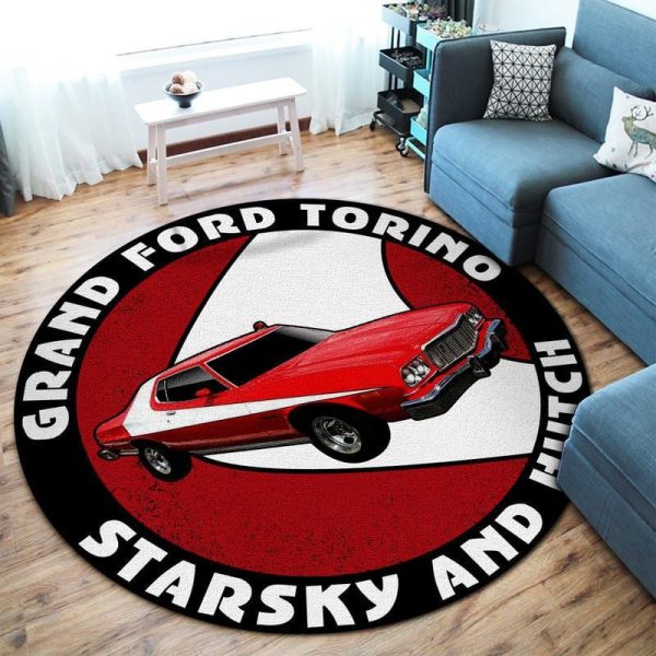 Starsky And Hutch Ford Gran Torino Living Room Round Mat Circle Rug - Image 5