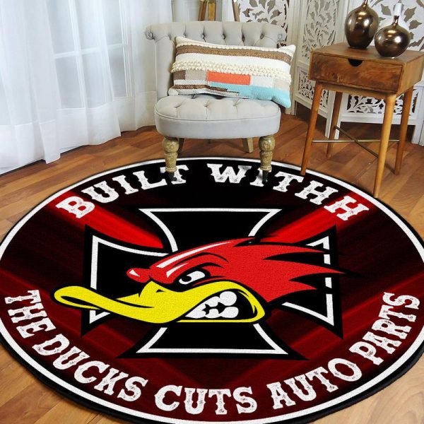 Built With The Ducks Guts Auto Parts Hot Rod Round Mat Round Floor Mat Room Rugs Carpet Outdoor Rug Washable Rugs - Image 3