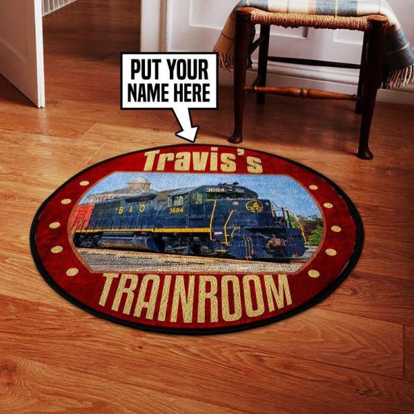 Personalized The Baltimore And Ohio Railroad Round Mat Round Floor Mat Room Rugs Carpet Outdoor Rug Washable Rugs - Image 2