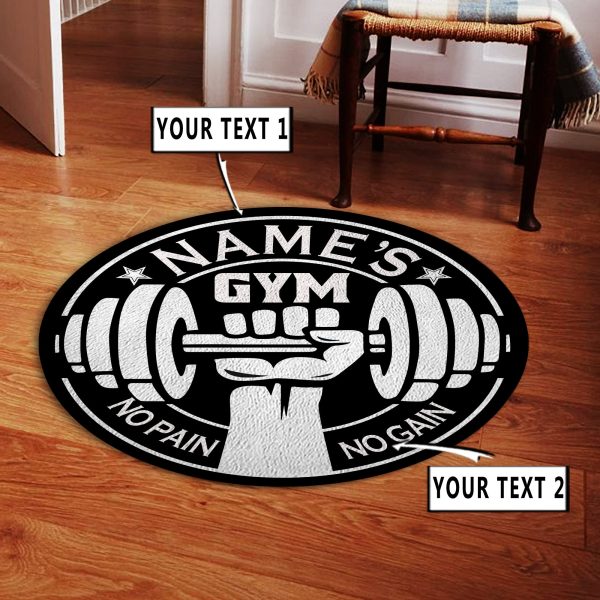 Personalized Home Gym Decor Round Rug, Carpet 10580 - Image 2