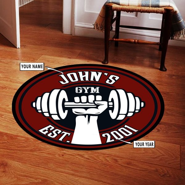 Personalized Home Gym Decor Round Rug, Carpet 10580 - Image 5