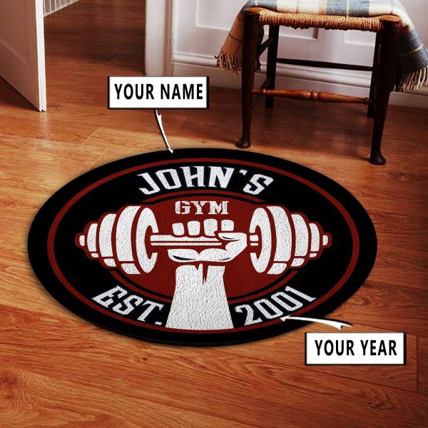 Personalized Home Gym Decor Round Rug, Carpet 10580 - Image 3