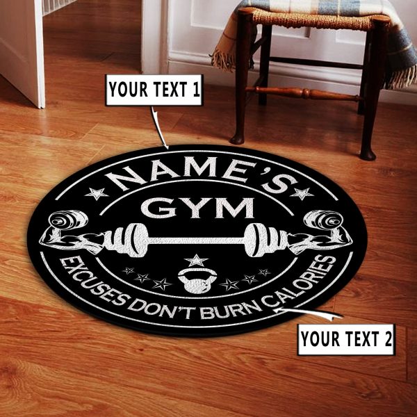 Personalized Home Gym Decor Round Rug, Carpet 10580 - Image 4