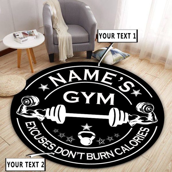 Personalized Home Gym Decor Round Rug, Carpet 10580 - Image 8