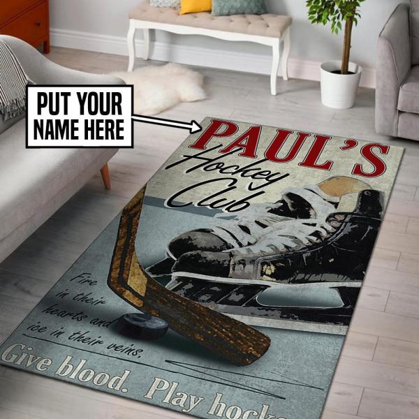 Personalized Hockey Club Area Rug Carpet - Image 3