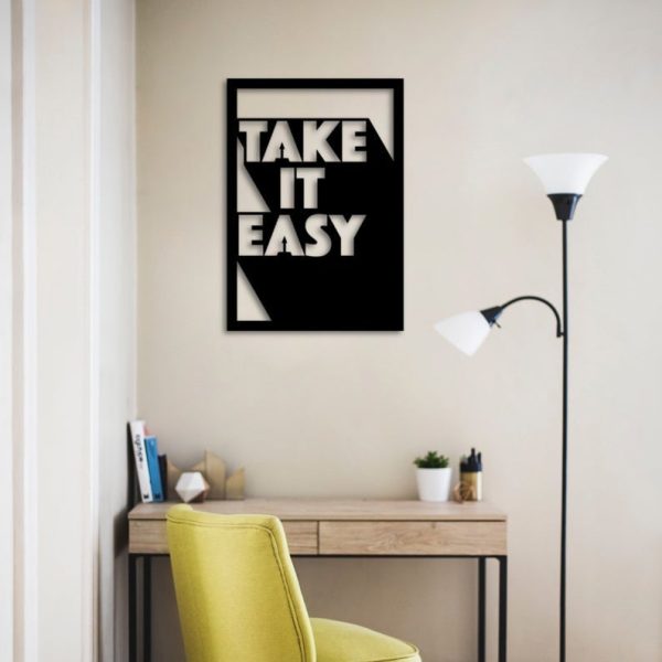 Take It Easy Modern Decoration (Rectangle) Wall Art Decor Cut Metal Si - Image 2