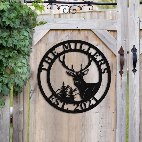 Deer Hunting Hunter Metal Sign Monogram, Custom Cabin, Lodge, Wall Dec - Image 2