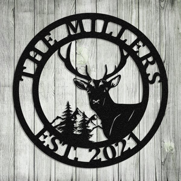 Deer Hunting Hunter Metal Sign Monogram, Custom Cabin, Lodge, Wall Dec - Image 3