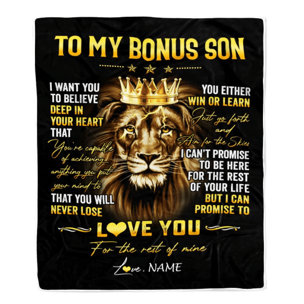 Personalized To My Bonus Son Blanket From Stepmom StepDad You Will Nev - Image 2