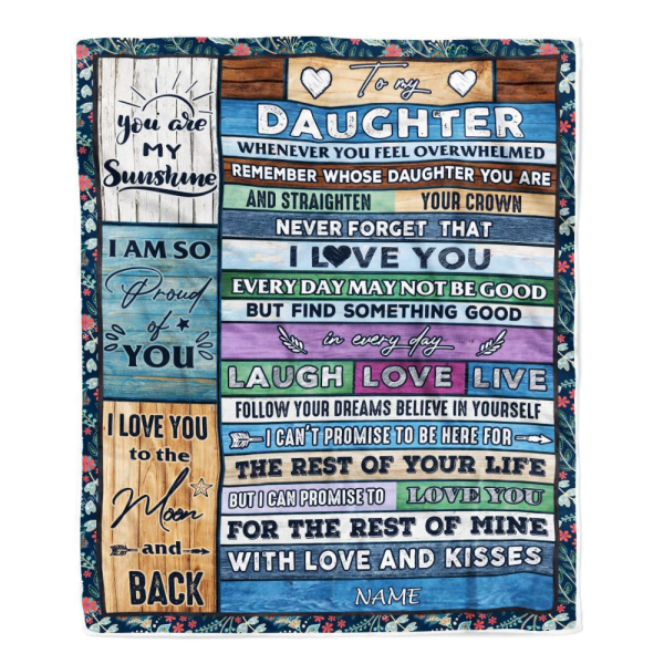 Personalized To My Daughter Blanket From Mom Dad Mother Wood Whenever - Image 2