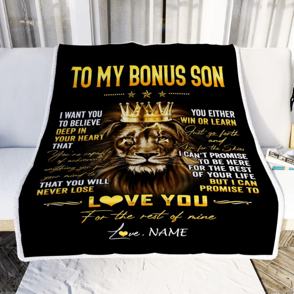 Personalized To My Bonus Son Blanket From Stepmom StepDad You Will Nev - Image 3