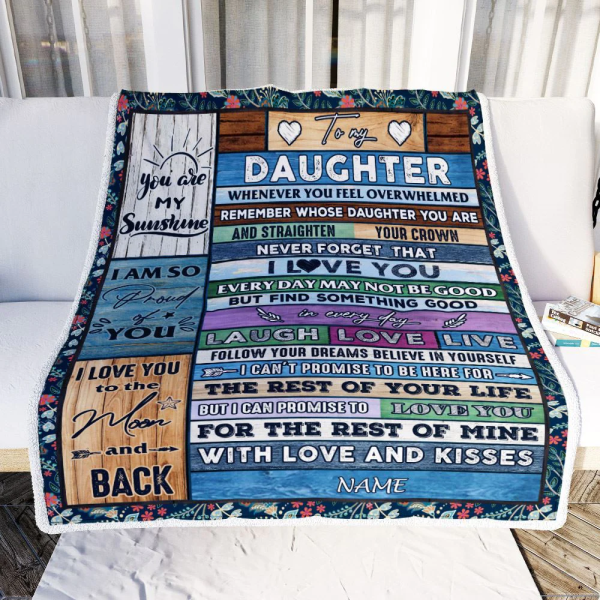 Personalized To My Daughter Blanket From Mom Dad Mother Wood Whenever - Image 3