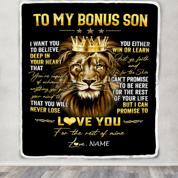 Personalized To My Bonus Son Blanket From Stepmom StepDad You Will Nev - Image 5