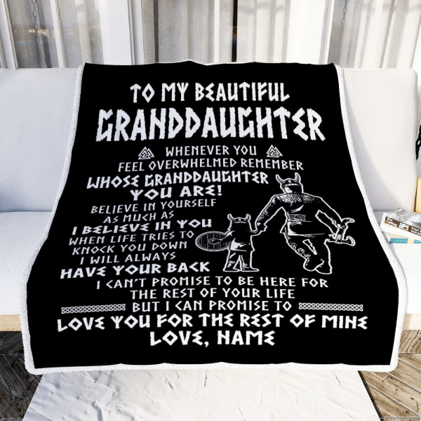 Personalized To My Granddaughter Viking Blanket From Grandpa Whenever - Image 2