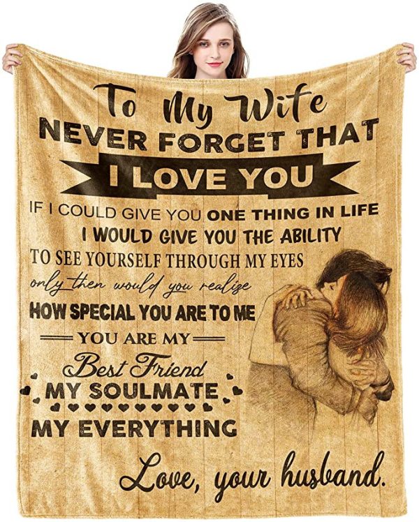 To My Wonderful Wife Old Couple - Wife Girlfriend Soulmate Blanket Gif - Image 5