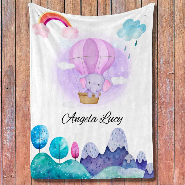 Personalized Baby Blankets with name, Elephant, Unicorn, Giraffe, Fox - Image 2