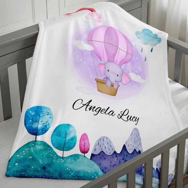 Personalized Baby Blankets with name, Elephant, Unicorn, Giraffe, Fox - Image 4