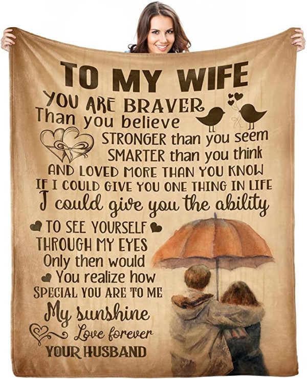 To My Wonderful Wife Old Couple - Wife Girlfriend Soulmate Blanket Gif - Image 8