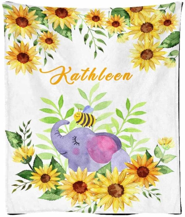 Personalized Name Blanket Sunflowers With Initial Blanket Gifts For Ki - Image 7