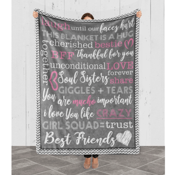 Best Friends Forever, To My Soul Sister Blanket, Bestie Blanket Gift, - Image 3