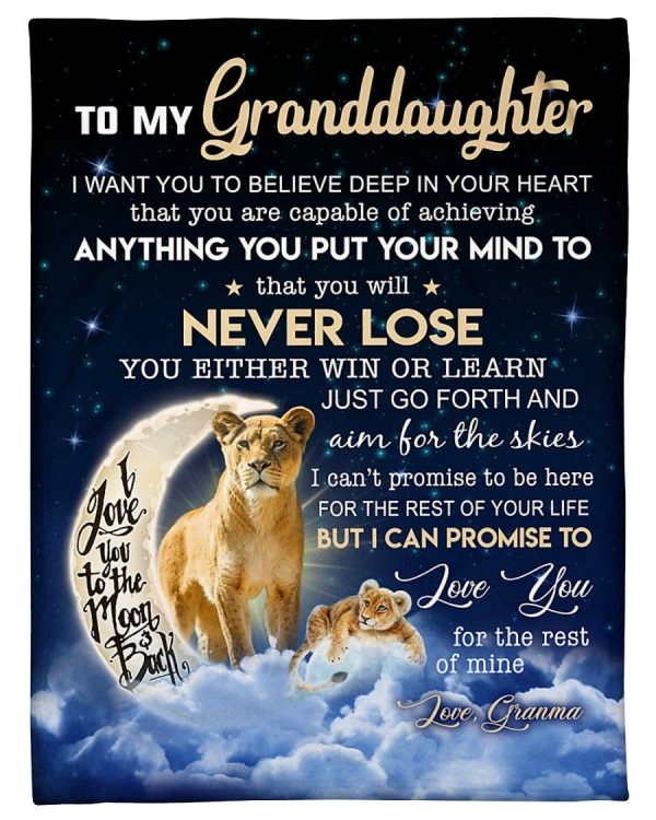 Lovely Message From Granma Gifts For Granddaughters Fleece Blanket - Image 2