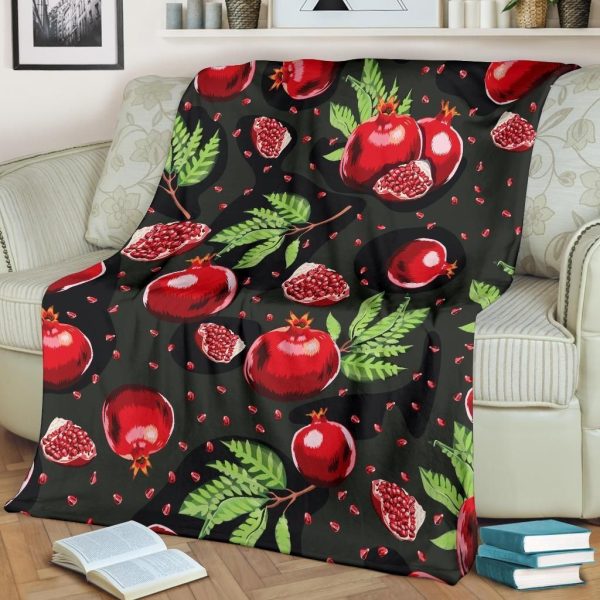 Love Fruit Pomegranate Pattern Print Design Fleece Blanket - Image 2