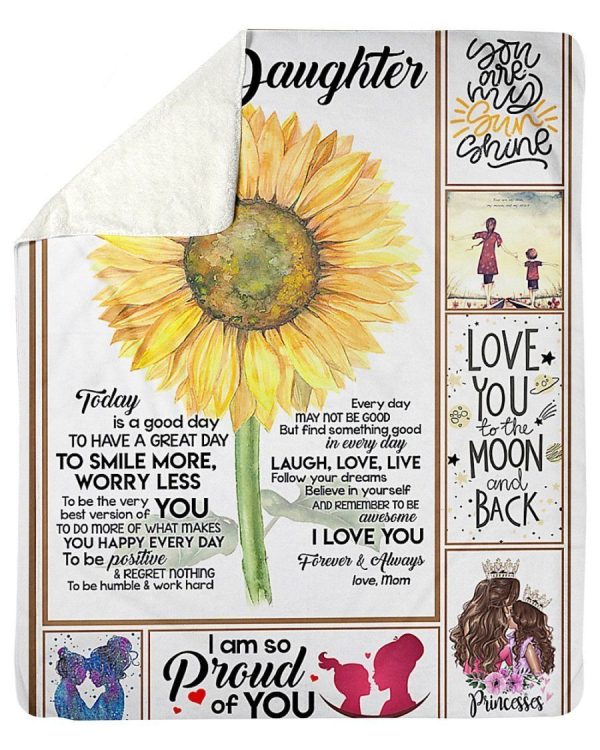 To My Daughter Love You To The Moon And Back Fleece Blanket - Image 2