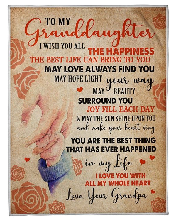 Best Wishes Of Grandpa To Granddaughter For Family Fleece Blanket - Image 2