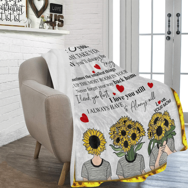 My Beautiful Daughter Wherever Your Journey Sunflower Fleece Blanket - Image 4