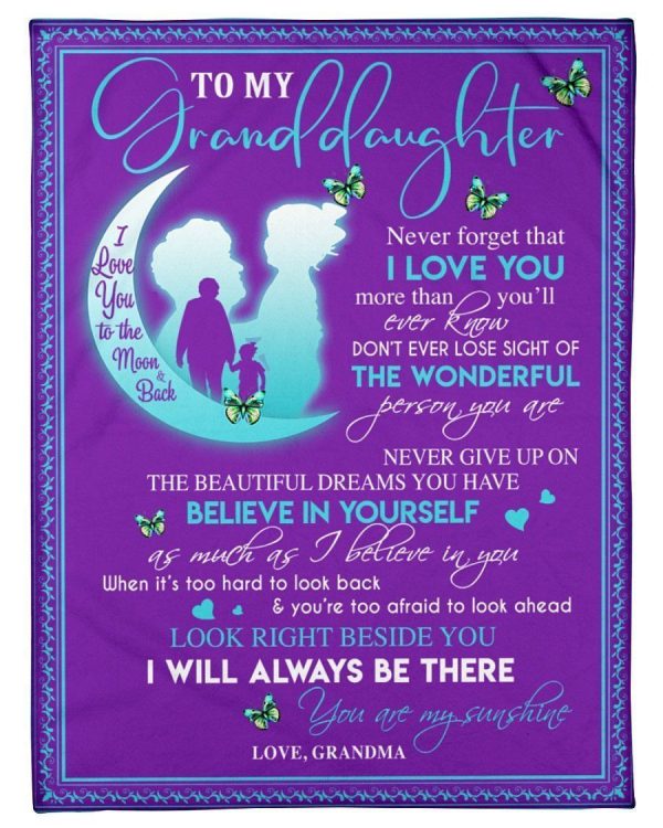 I Will Always Be There Lovely Message For Granddaughters Fleece Blanke - Image 3