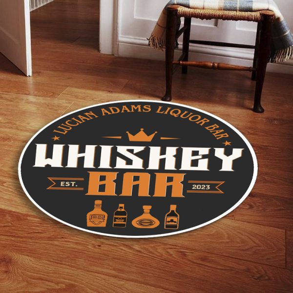 Personalized Whiskey Bar Round Mat Round Floor Mat Room Rugs Carpet Outdoor Rug Washable Rugs - Image 5