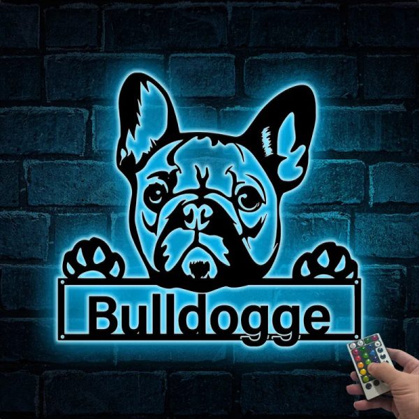 Custom French Bulldog Metal Wall Art With Led Light, Personalized Fren - Image 3