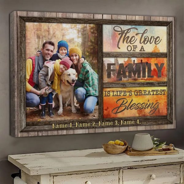 Personalized Canvas Prints Custom Photo, Family Gifts, Unique Family Gift Ideas, The Love of a Family Dem Canvas - Image 2