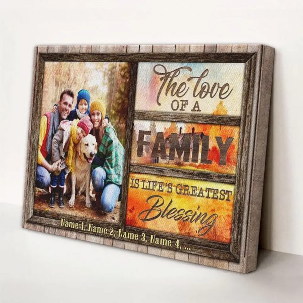 Personalized Canvas Prints Custom Photo, Family Gifts, Unique Family Gift Ideas, The Love of a Family Dem Canvas - Image 3