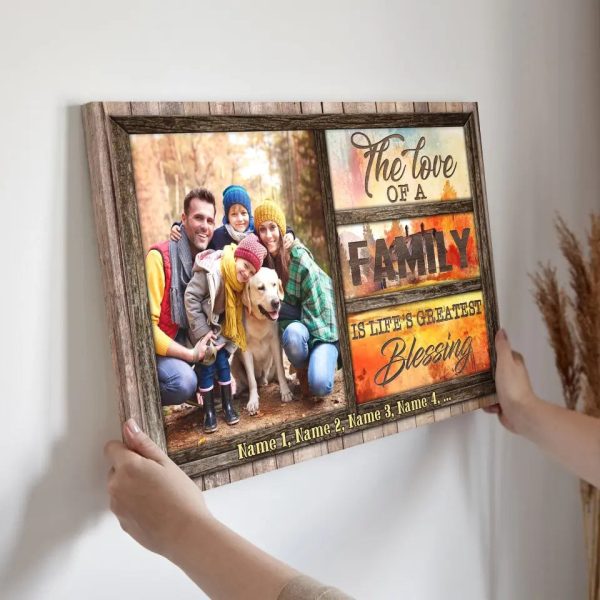 Personalized Canvas Prints Custom Photo, Family Gifts, Unique Family Gift Ideas, The Love of a Family Dem Canvas - Image 5